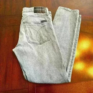 Calvin Klein Womens Slim Boot Cut Jeans Size 32x 32 Sandblast Blue Denim Pockets